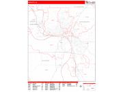 Sioux City Wall Map Zip Code Red Line Style 2023